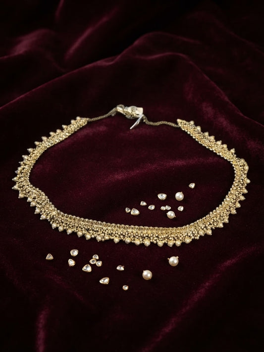 Royal Teardrop Kundan & Pearl Saree Belt (Kamarbandh) - 6BL68 10KA26