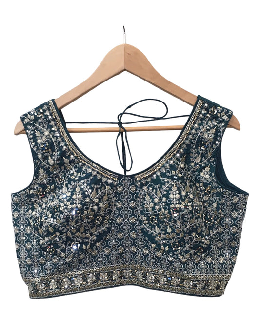 Turquoise Blue - Ready Made Lehenga Set - Size 12 - 38"(Loosen up to 14) ) UK Stock - 24h Dispatch - KTC2427 TT 0524