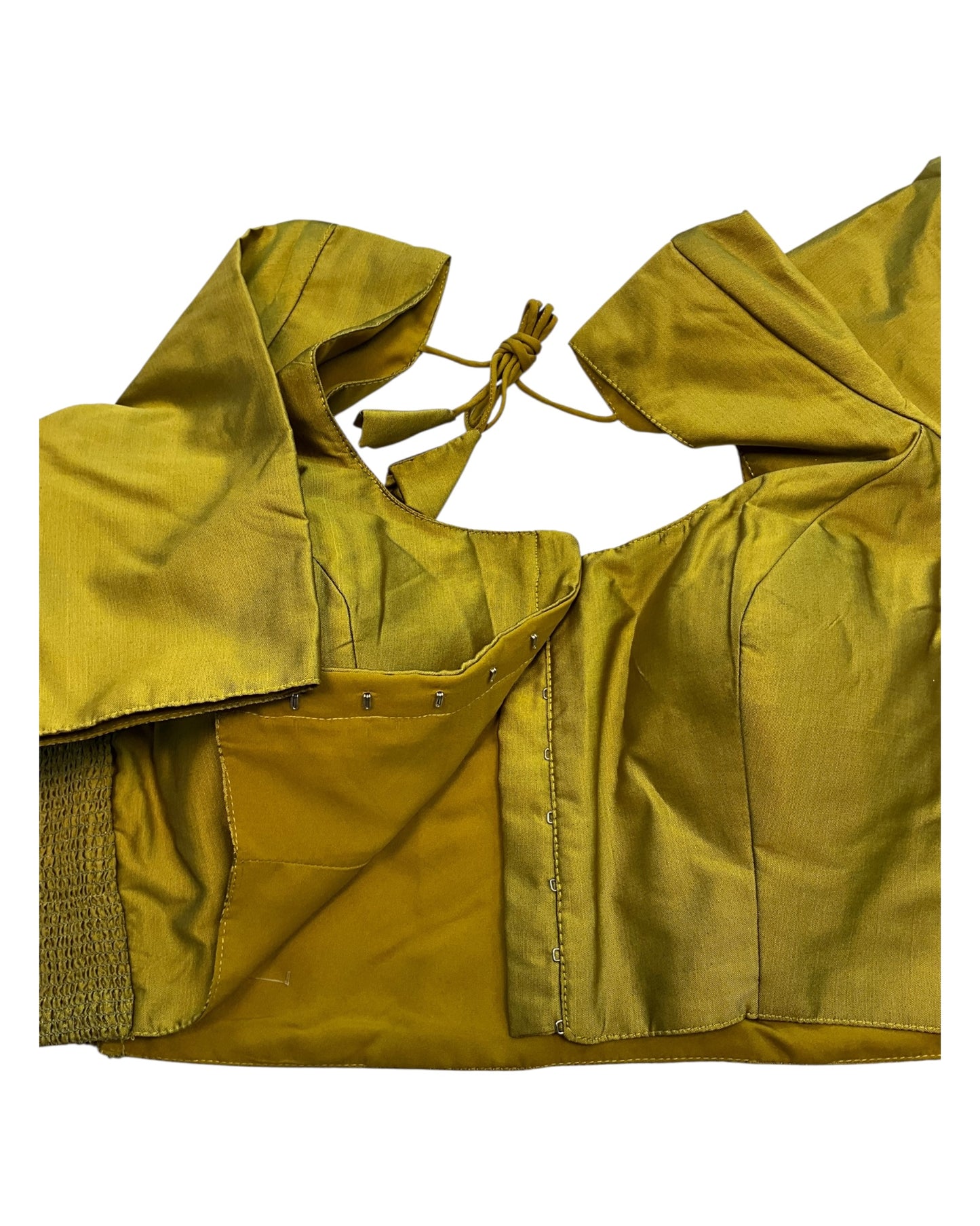 Olive Green - HYBRID Silky Saree blouse - With Elastic on both side for Great fit - Size 36",38", 40" S M L - VAM1216 Ap