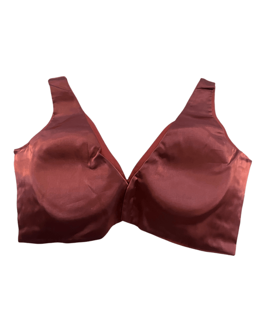 36" / UK 10 - Maroon - Rich Designer Silky Saree blouse with cups, Sleeveless - UK Stock - Quick Delivery - RNK - R900B- KK - Prachy Creations
