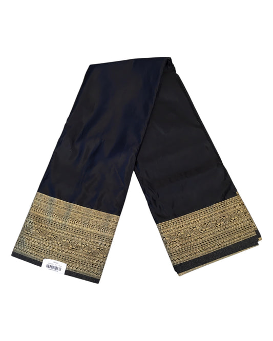 Black - Traditional Handloom Banarasi Sari / Saree - with Blouse Piece - SN2403 11VC24