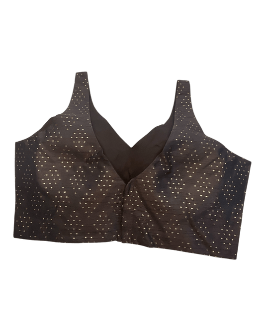 38" / UK 12 - Coffee Brown - Rich Brocade Saree blouse with cups, Sleeveless - UK Stock - Quick Delivery - RNK - R650V KY - Prachy Creations