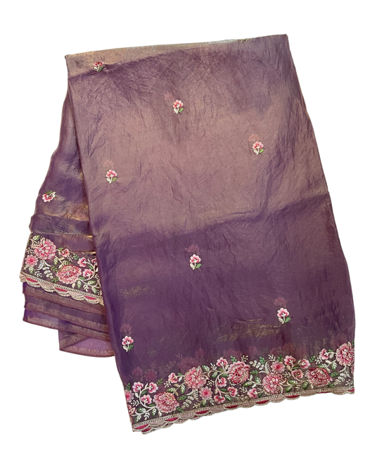 Pink - Fancy Party Saree with Blouse Piece - UK stock - 24hr Dispatch - LTF4604 07VY26