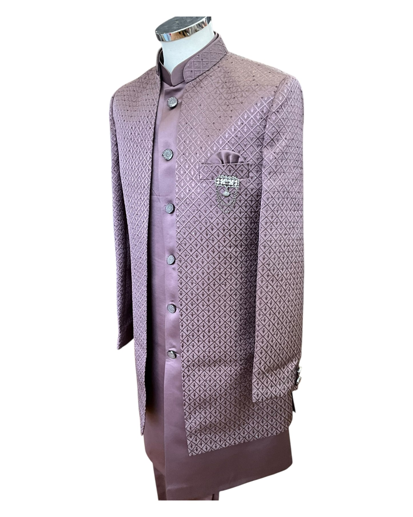 Chestnut Brown - PREMIUM Mens Knee Length Jacket with Long Waistcoat - Sherwani / Indo Western - Fantastic Fit - KCS6633 05RY25