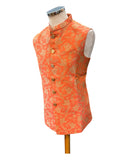Burnt Orange - Rich Brocade - Mens Traditional Waistcoat - UK Stock - VNS-JKT01 10KK25