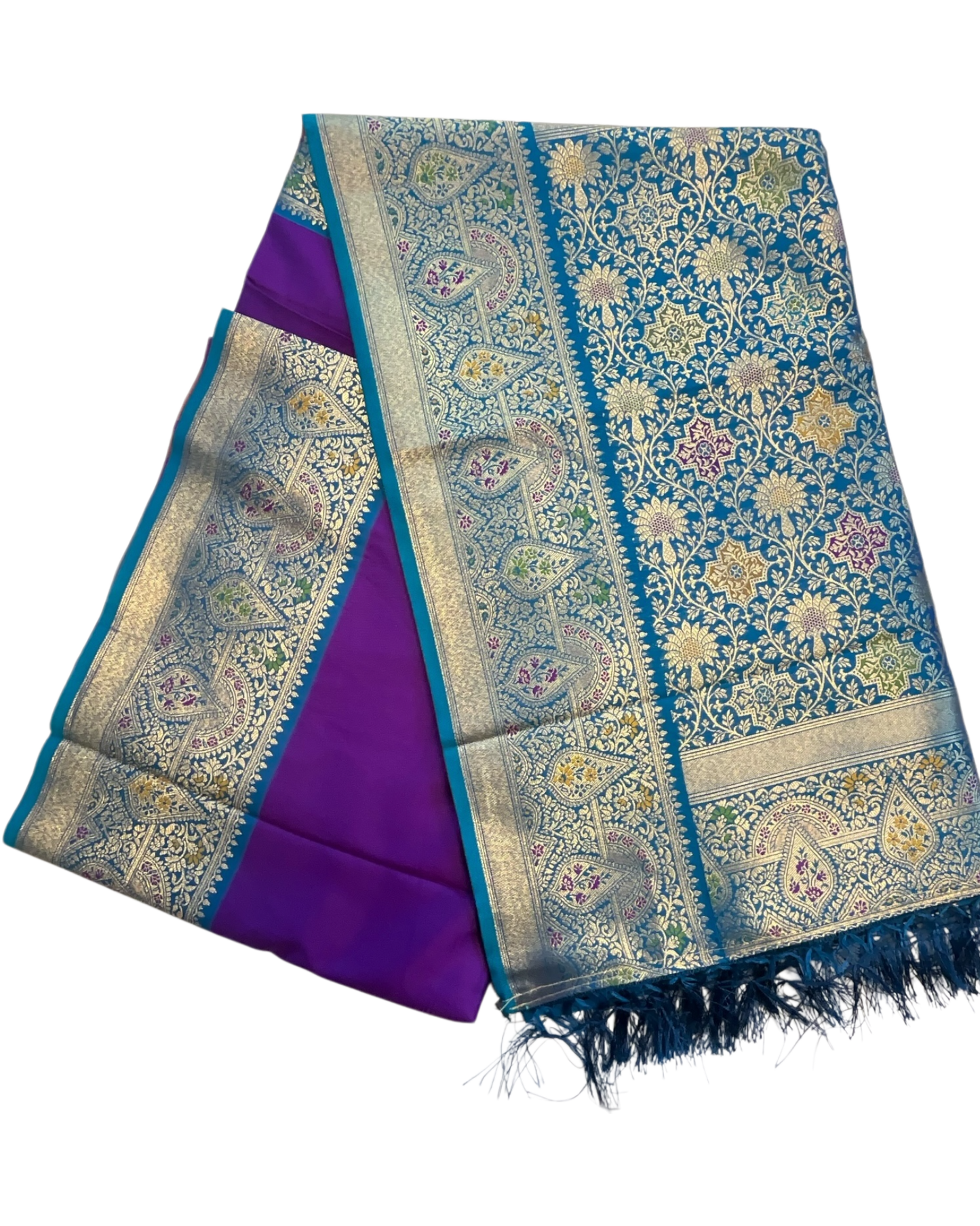 Purple - Traditional Silky Handloom Banarasi Saree with Blouse Piece - 12KH25 RP390