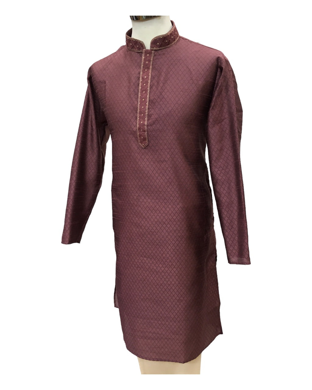 Dusty Pink - Cotton Silky Self Brocade Mens Kurta Set - Sangeet Mehendi Haldi - KCS1173 KK 1123