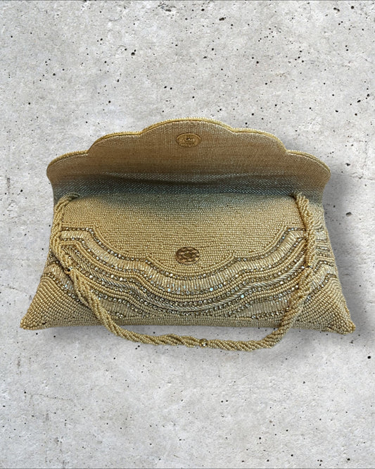 Gold Finish - Rich Hand Embroidered Clutch Bag / Handbag -Bollywood / Weddings - RP04 11KP25