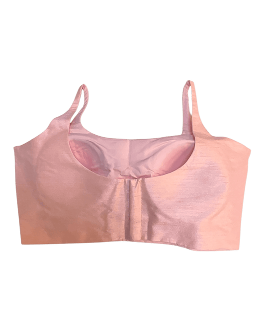 40" / UK 14 - Baby Pink - Silky Designer Saree blouse with cups, Sleeveless - UK Stock - Quick Delivery - RNK - R651-H - Prachy Creations