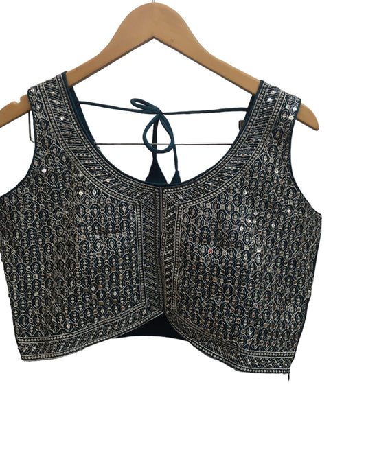 Turquoise Blue Ready Made Lehenga Set - Size 12 - 38"(Loosen up tp 14) ) UK Stock - 24h Dispatch - KTC2432 TK 0324