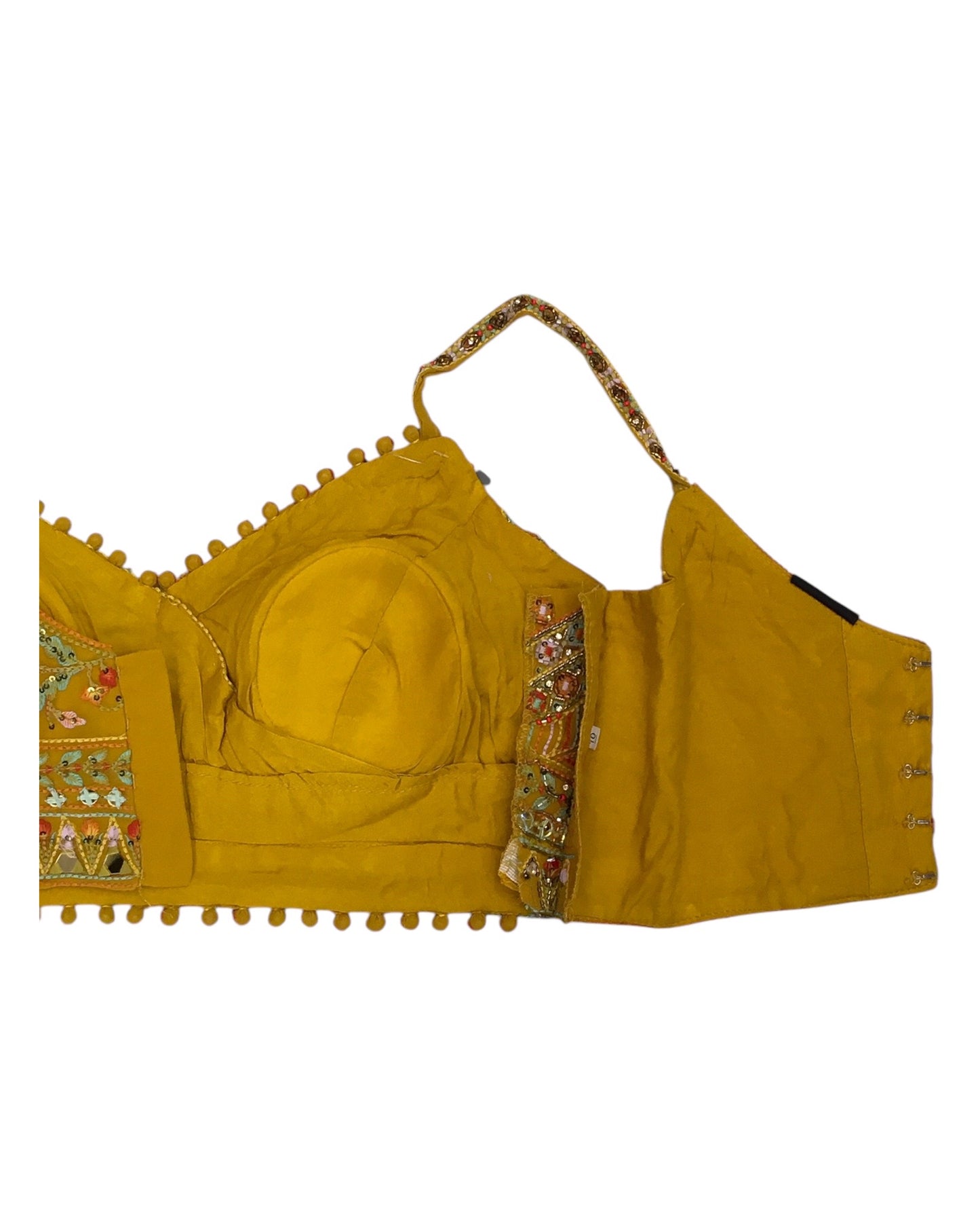 Haldi Yellow - Designer Ladies Short Top Palazzo Trousers Suit - Size 12 (38") - VMK POOJA CP