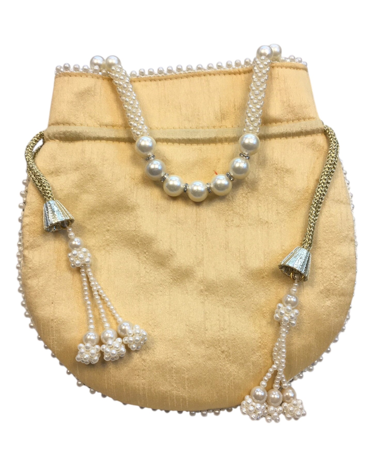 Gold - Silky Bollywood Ladies Potli / Pouch Style HandBag - GJ21 10Rp24