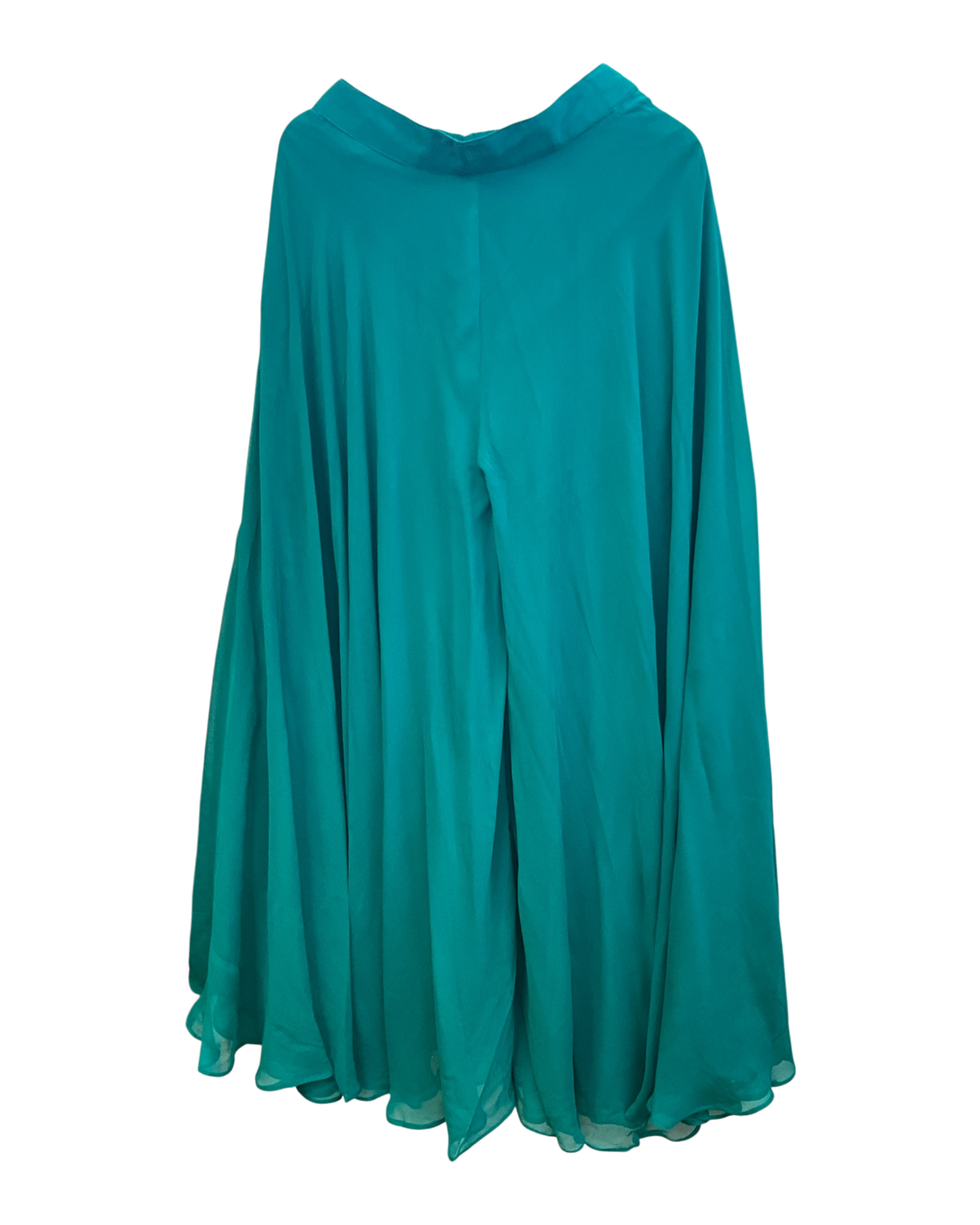 Size 14 (40") - Turquoise - Designer Ladies Medium Length Strap Top Palazzo Trousers Suit - VMK Pahal JR