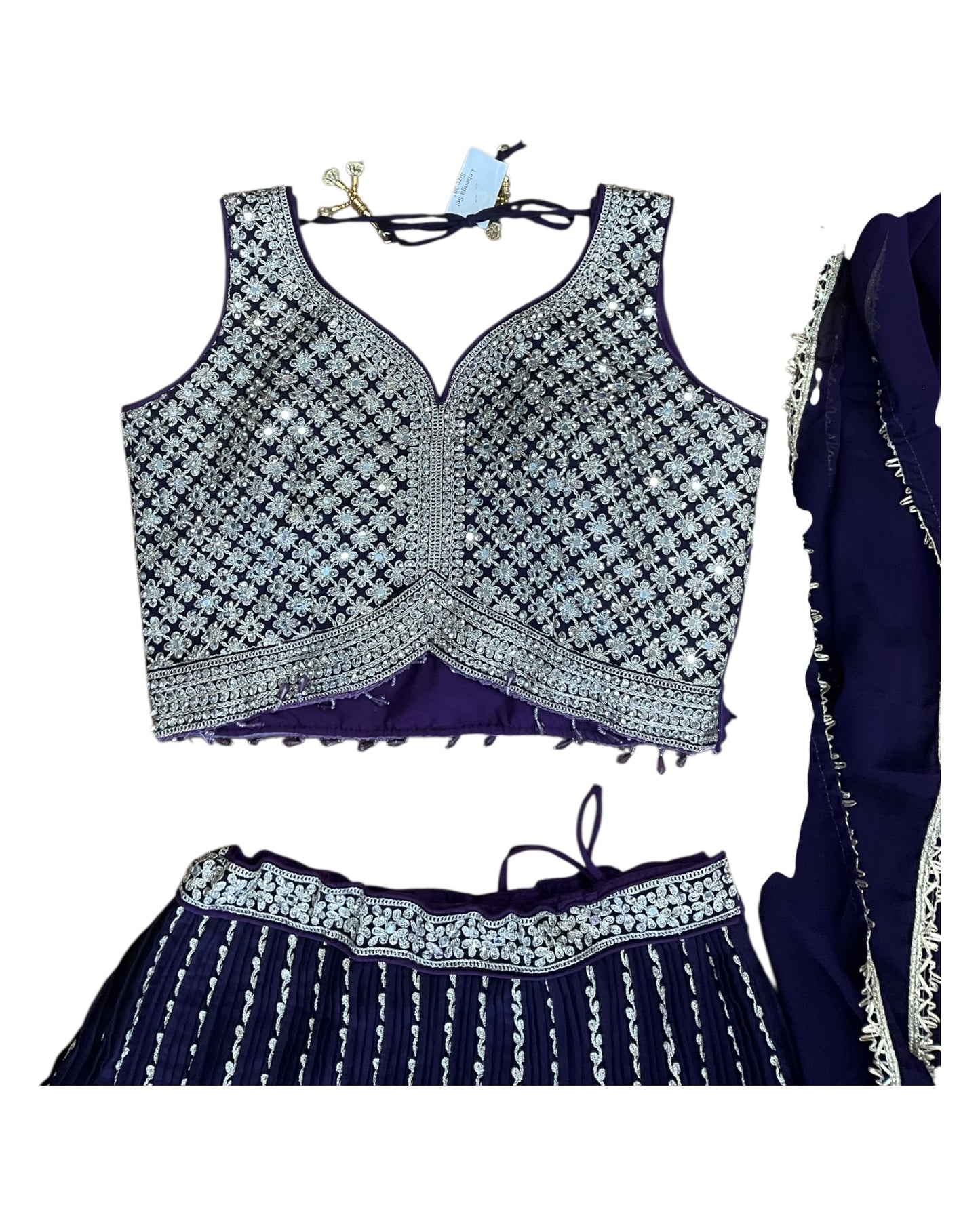 Purple - Ready Made Lehenga Set - Size 12 - 38"(Loosen up to 14) ) UK Stock - 24h Dispatch - KTC24504 TY 0524