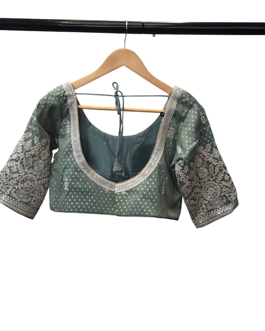 Sea Green -Banarasi Handloom Lehenga Set - Size 12 / 38" - Weddings , Sangeet, Henna, Haldi - 24h Dispatch - KTC241009 PY