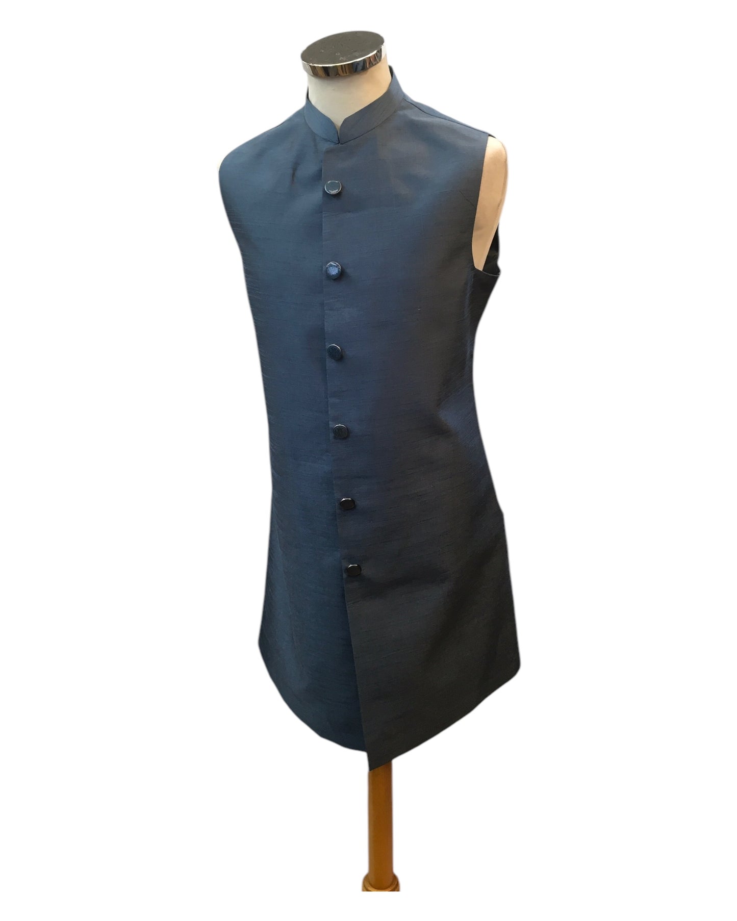 Dark Grey - PREMIUM Mens Knee Length Jacket with Long Waistcoat - Fantastic Fit - KCS6112 02PK25