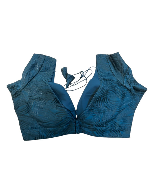 36" UK10 & 40" UK14 - Teal Blue - Deep Neck & Back - Saree / Lehenga Blouse -UK Stock - Quick Dispatch - B246 09KP25