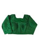 Green - Silky Saree blouse with cups, Long Sleeves, High Back - 38" - UK Stock - Quick Delivery - RNK - R231F-A
