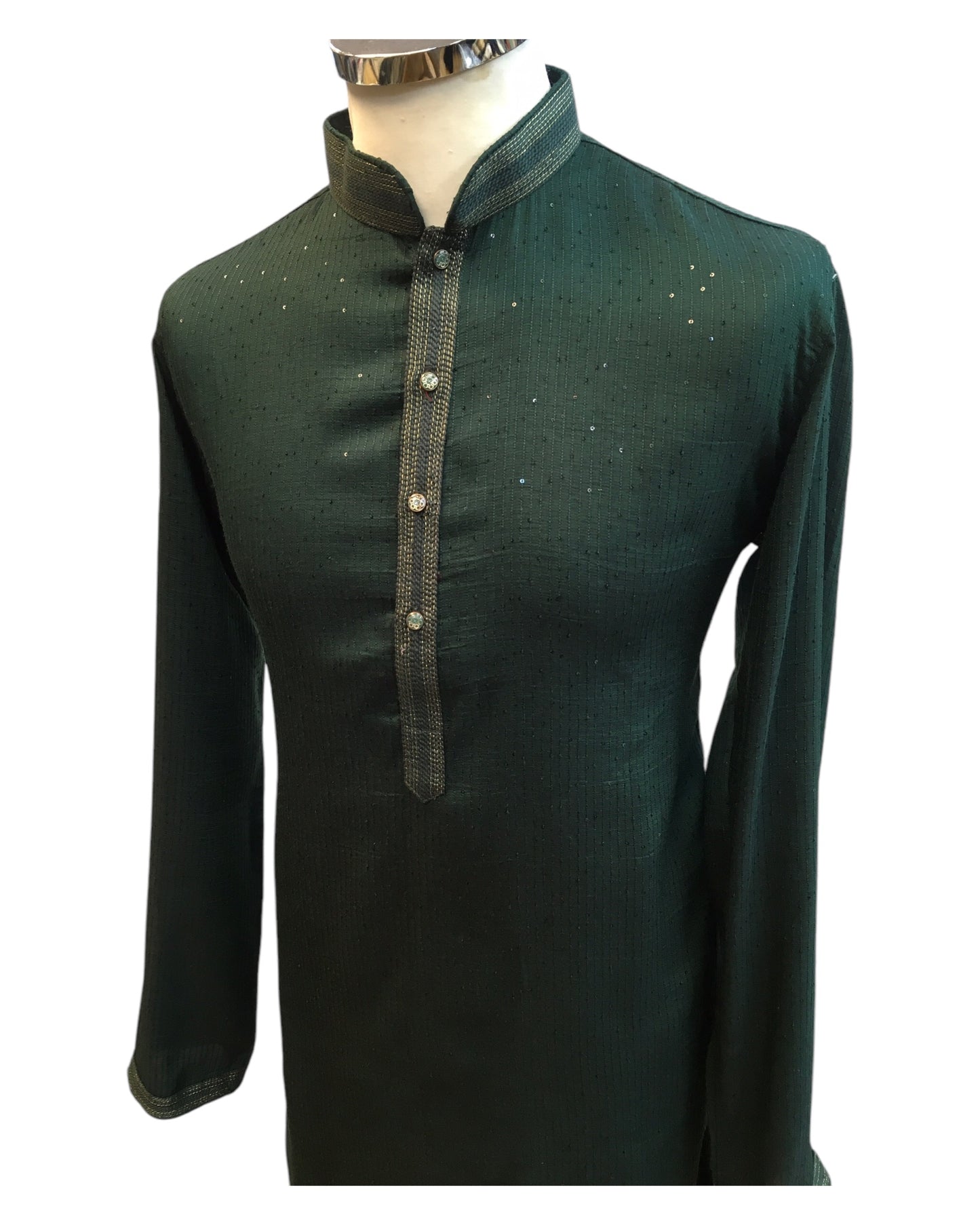 Bottle Green - Fantastic Mens Indian Kurta set - Weddings / Walimas , Sangeet, Eid, Mehndi / Henna - NAD2404 08KA24