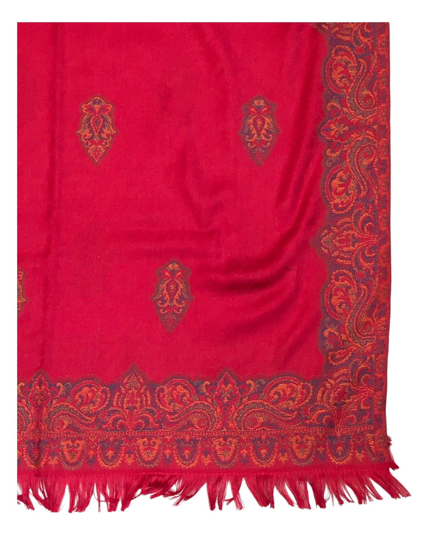 Coral - Soft Art Wool Handloom Woven Shawl - 11C24 NTC2413 COR1