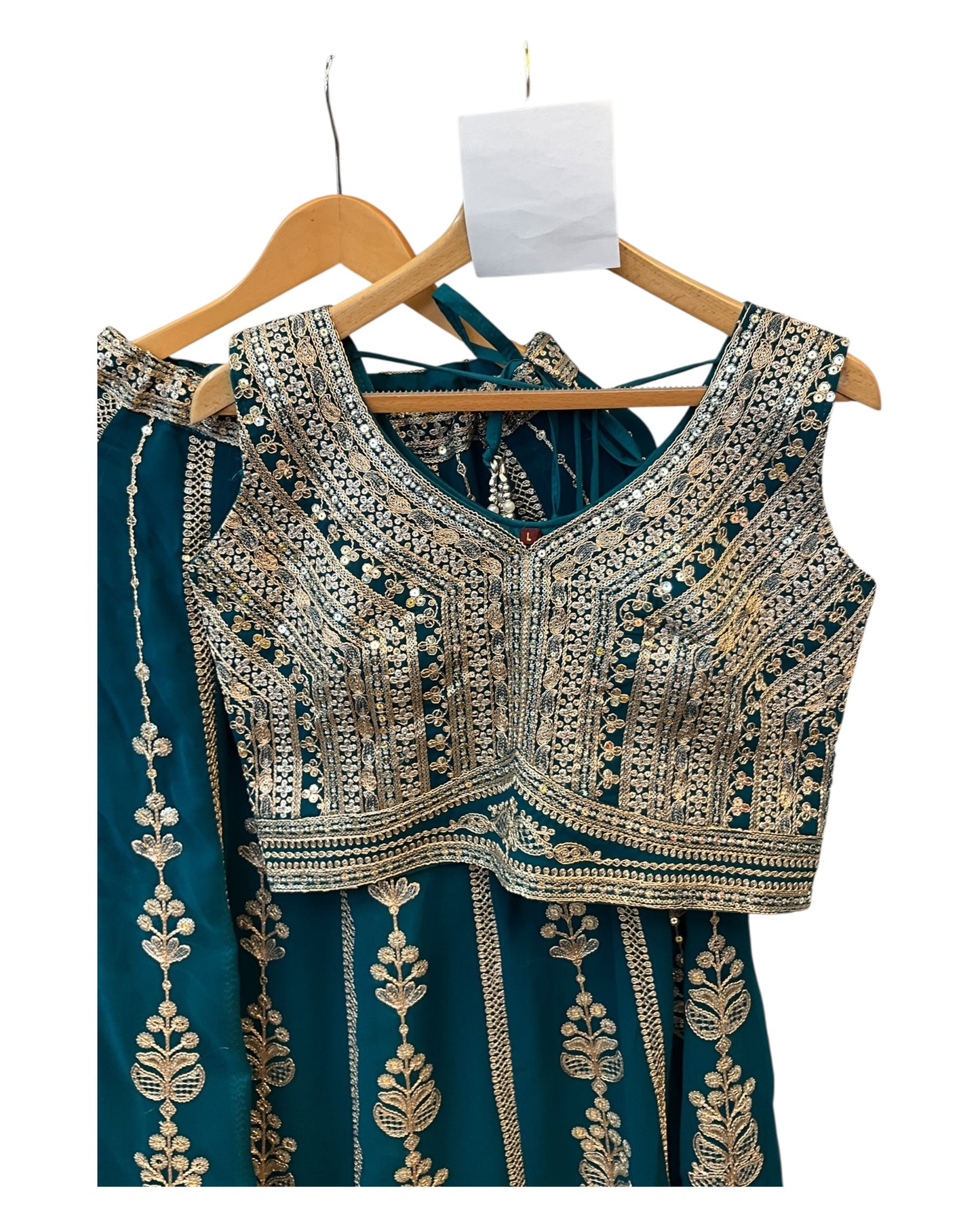Size 12 / 38" Bust - Teal / Tuquoise - Ready Made Lehenga Set - UK Stock - 24h Dispatch - KTC250652 VA