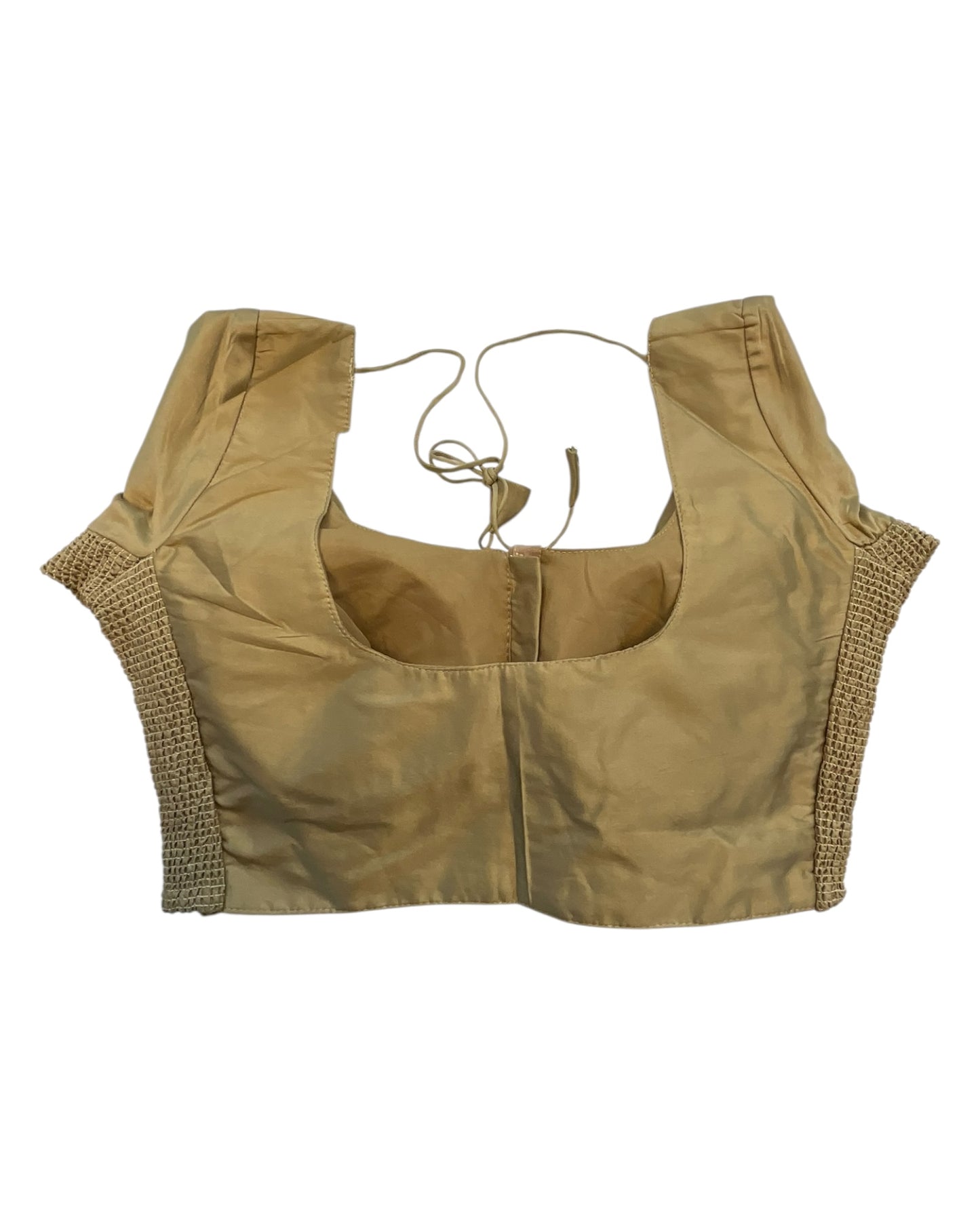 Dark Gold - HYBRID Silky Saree blouse - With Elastic on both side for Great fit - Size 36",38", 40" S M L - VAM1216 Ap