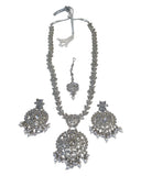 Silver & Pearls - Silver Finish Long Necklace set - Bollywood - Weddings - KAJ1047 11KA24