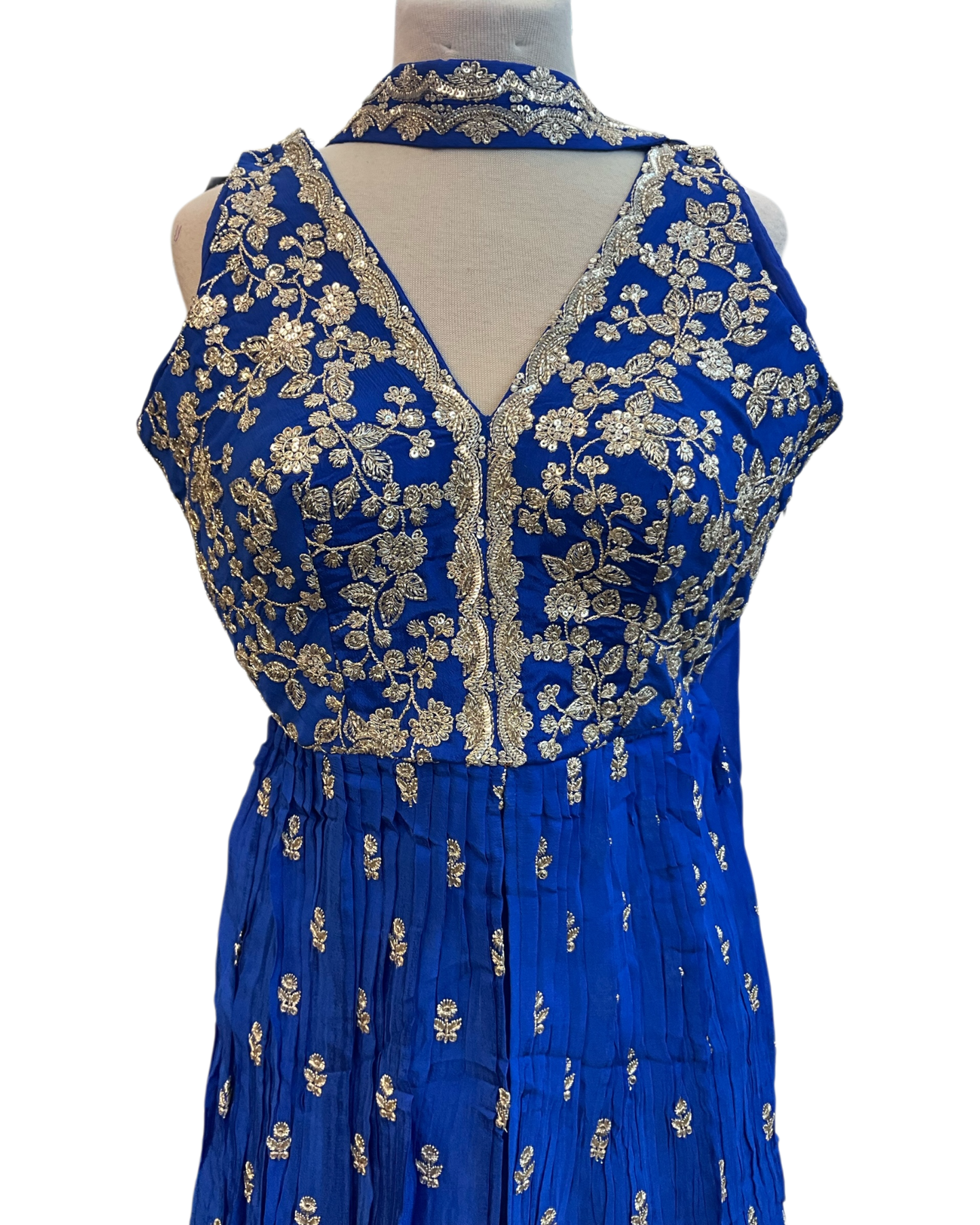 Size 12 (38") - Royal Blue - Designer Ladies Medium Top Palazzo Trousers Suit - VMK Upasana JJ