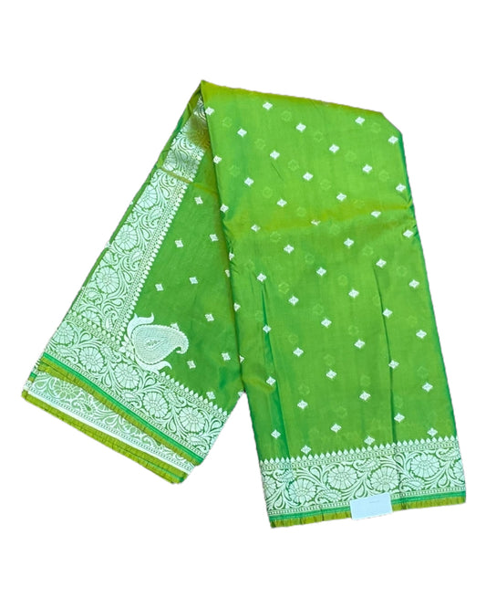 Henna Green - Classic Banarasi Soft Silky Saree with Blouse Piece - UK stock - 24hr Dispatch - UST2501 VT