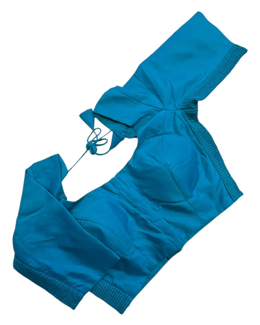 Turquoise Blue - HYBRID Silky Saree blouse - With Elastic on both side for Great fit - Size 36",38", 40" S M L - VAM1216 Ap