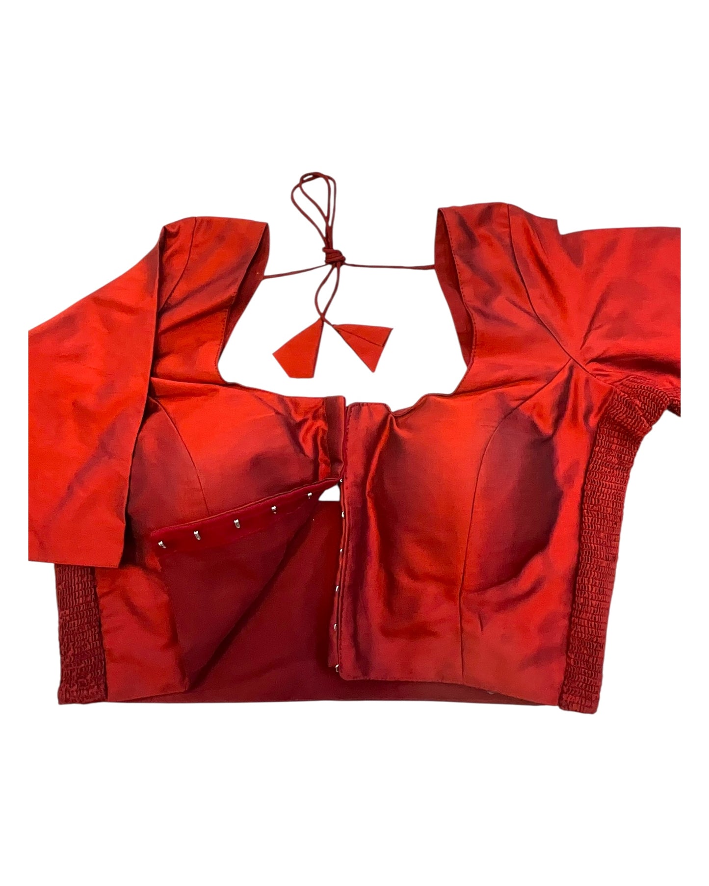 Maroon - HYBRID Silky Saree blouse - With Elastic on both side for Great fit - Size 36",38", 40" S M L - VAM1216 Ap