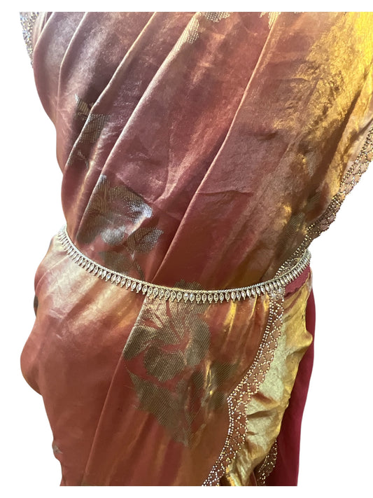 Gold - Antique Gold Finish Saree Belt, Waist / Belly Chain - Fancy Dress , Bollywood - 15BL415 07A26