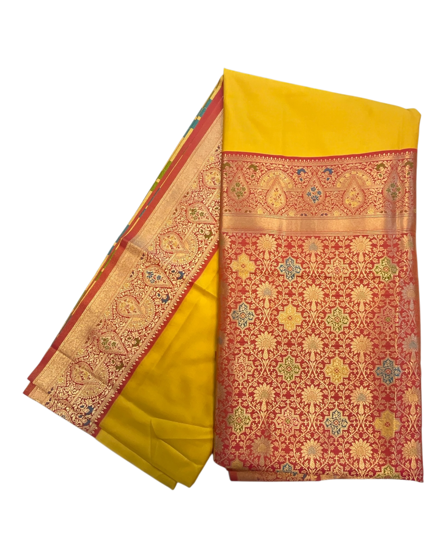Haldi Yellow - Traditional Silky Handloom Banarasi Saree with Blouse Piece - 12KH25 RP392