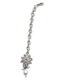 Clear / White - Silver Finish Medium Size Tika Head Piece - Indian Ladies Fashion Jewellery - AE2437 11Vp24