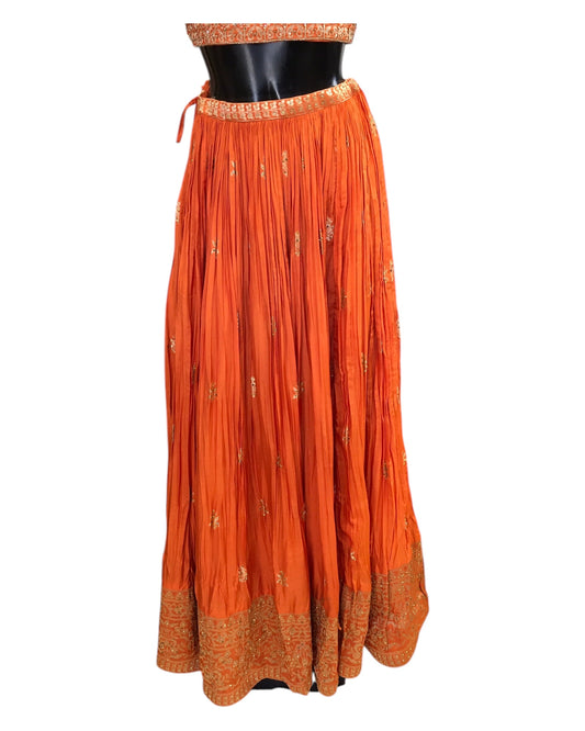 Burnt Orange - Designer Ready Made Lehenga Set - Size 10 (12) UK Stock - 24h Dispatch - HINA KVP 0425