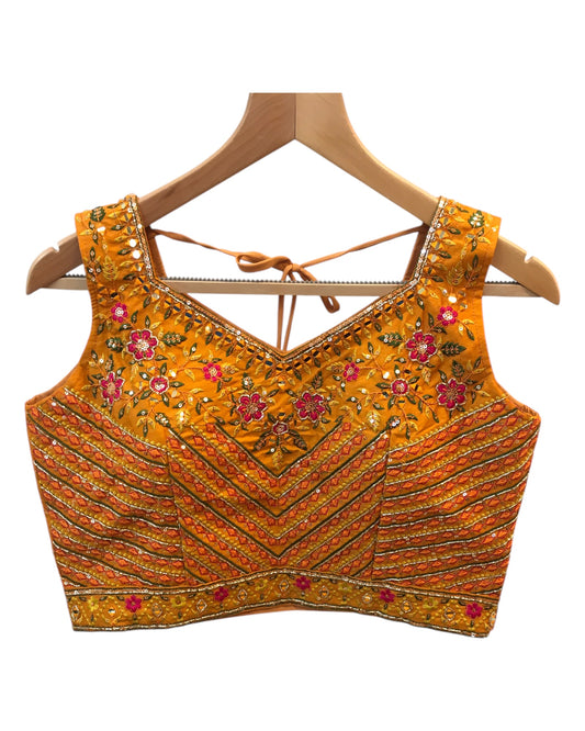 Size 12 / 38" Bust - Orange / Magenta - Ready Made Lehenga Set - UK Stock - 24h Dispatch - KTC250116 VT 0125