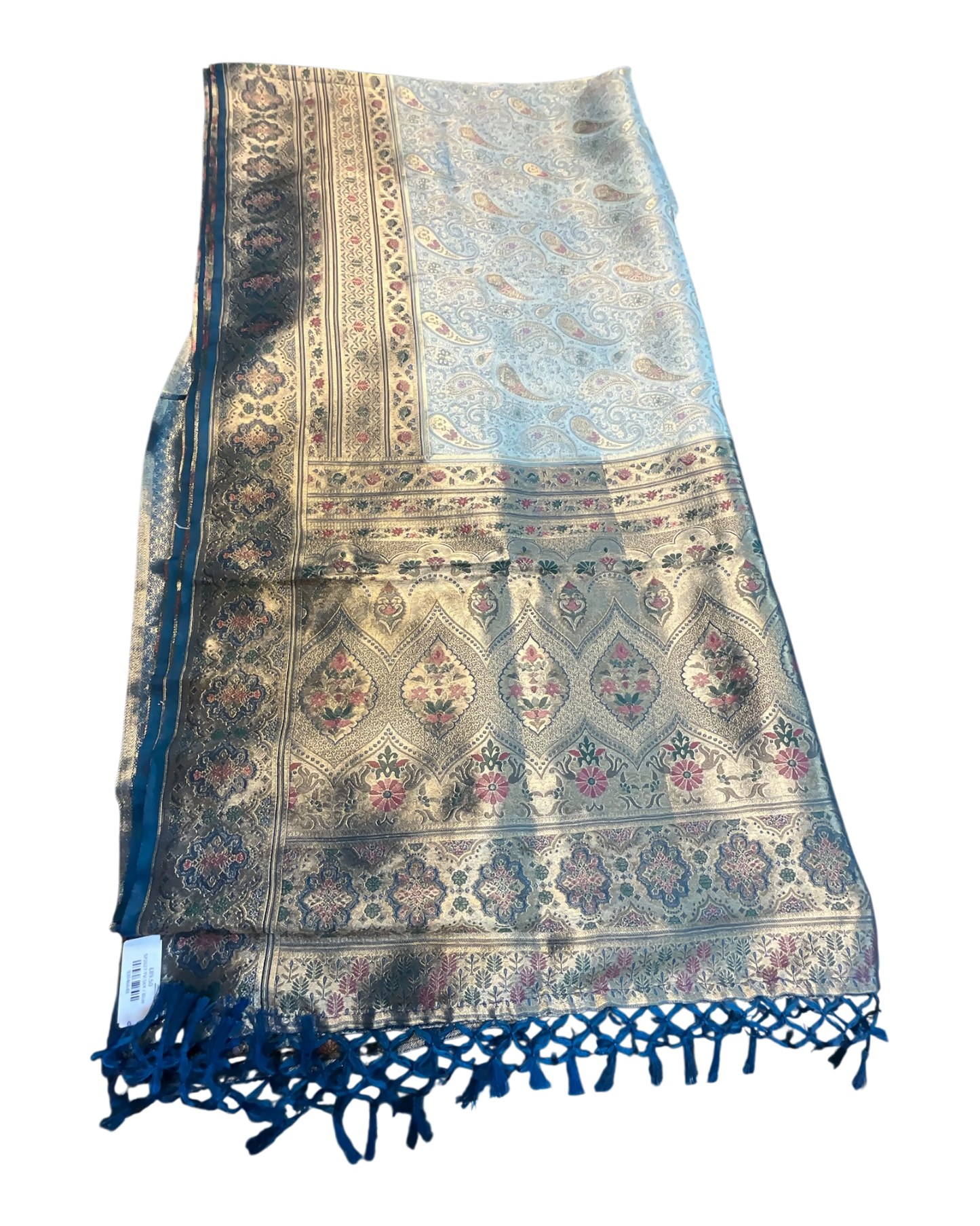 Sky Blue - Rich Brocade Traditional Handloom Saree with Blouse Piece - UK stock - 24hr Dispatch - SP2627 TV