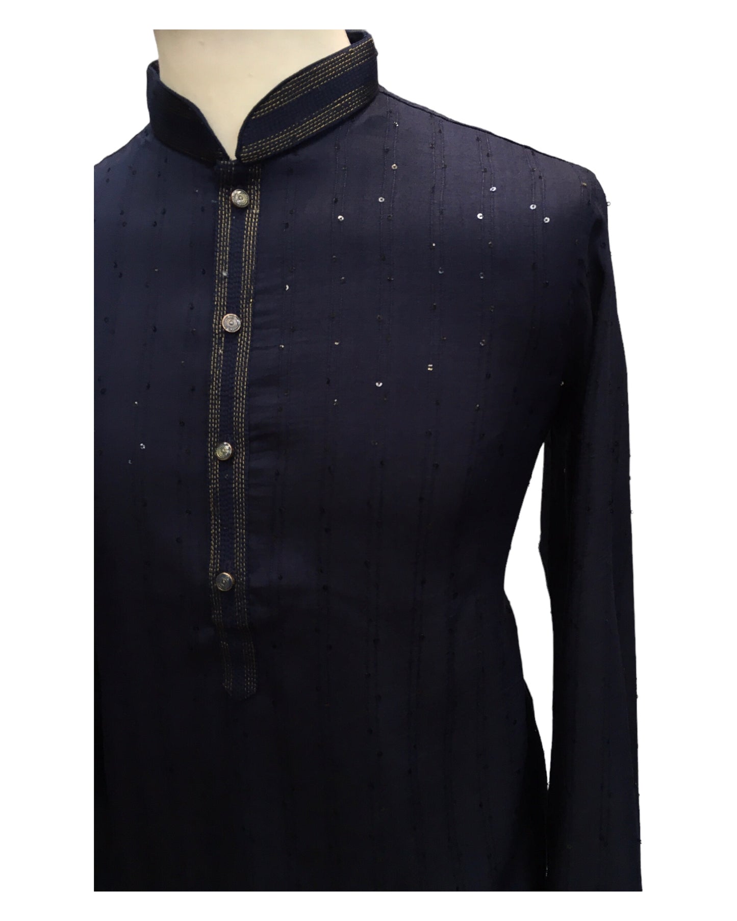 Navy Blue - Fantastic Mens Indian Kurta set - Weddings / Walimas , Sangeet, Eid, Mehndi / Henna - NAD2405 08KA24