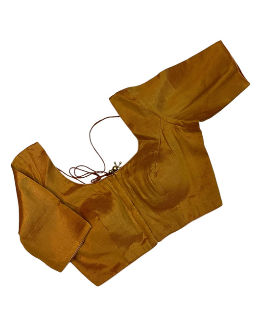 Copper Gold - Silky Saree blouse - UK Stock - Next Day / 2-3 Days Delivery - Size 34"-46" - XS, S, M, L, XL, XXL - VFL289 R