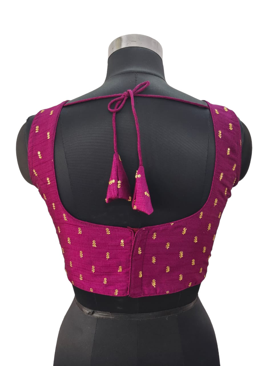 Magenta - Dupion Silky Saree / Lehenga blouse - 38" Bust (UK 12) Can be let out to size 16 - AF2405 A 0324