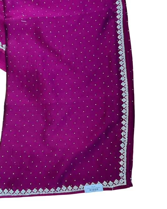 Magenta / Rani - Fancy Party Saree with Blouse Piece - UK stock - 24hr Dispatch - SP2625 VY