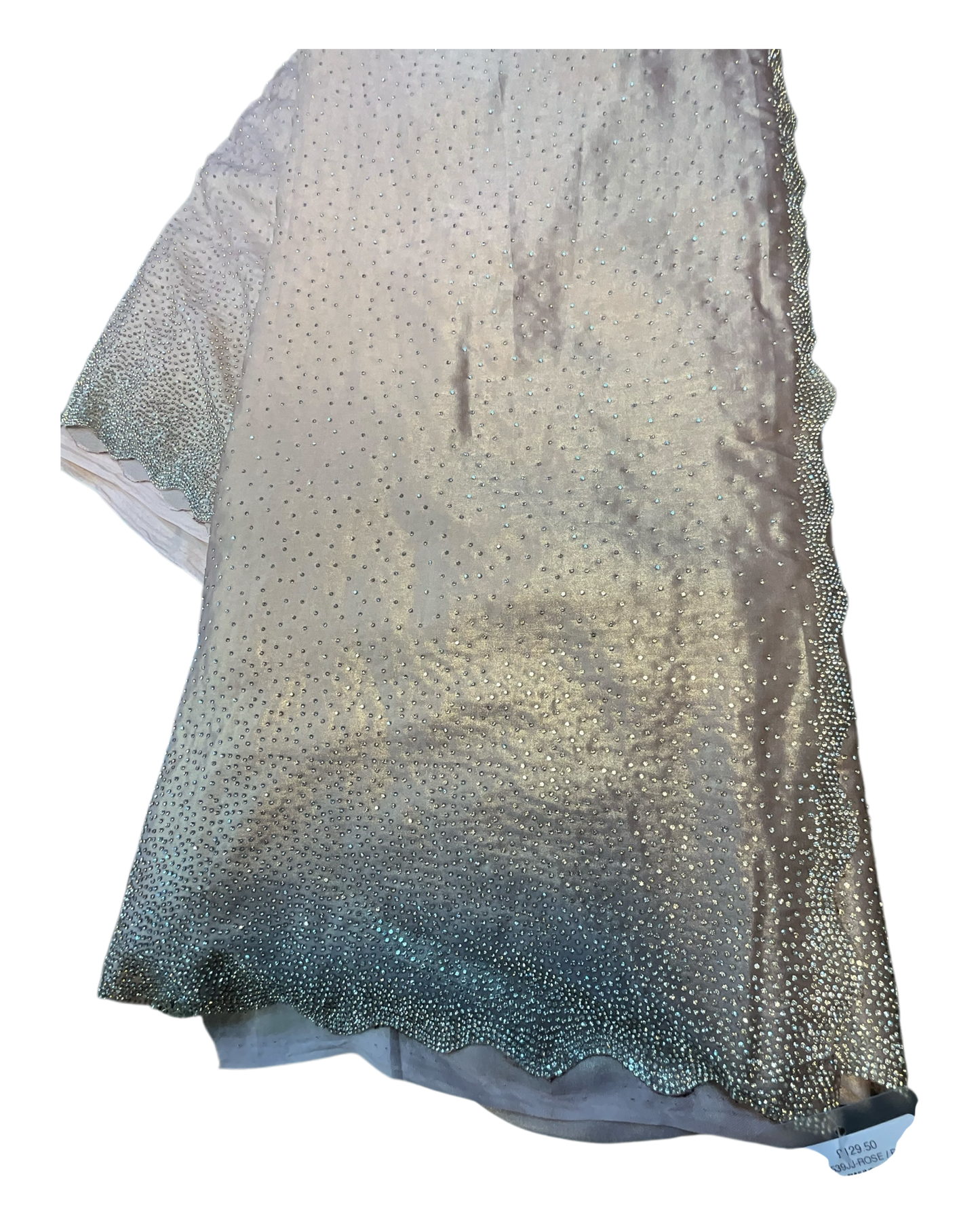 Rose Gold - Fancy Stone Work Saree with Blouse Piece - UK stock - 24hr Dispatch - RS2539 JJ