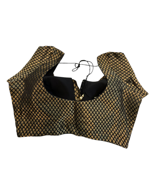 38" & 42" - Black - Banarasi Brocade Saree / Lehenga Blouse -UK Stock - Quick Dispatch - LT3 08Rp25