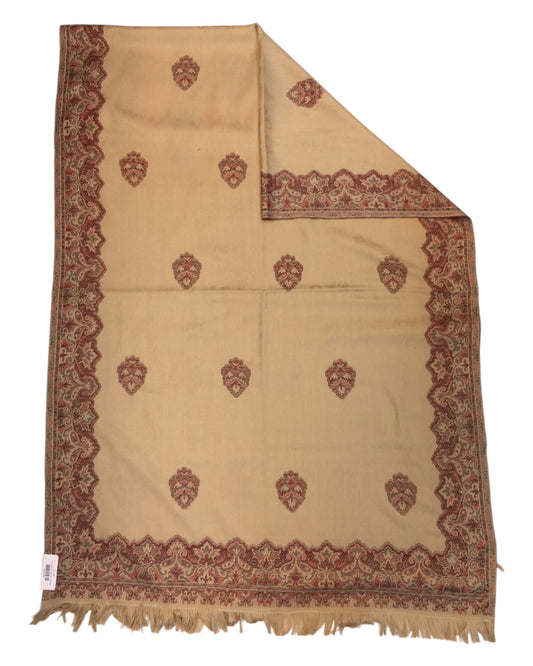 Beige - Soft Art Wool Handloom Woven Shawl - 11C24 NTC2413 BGE1