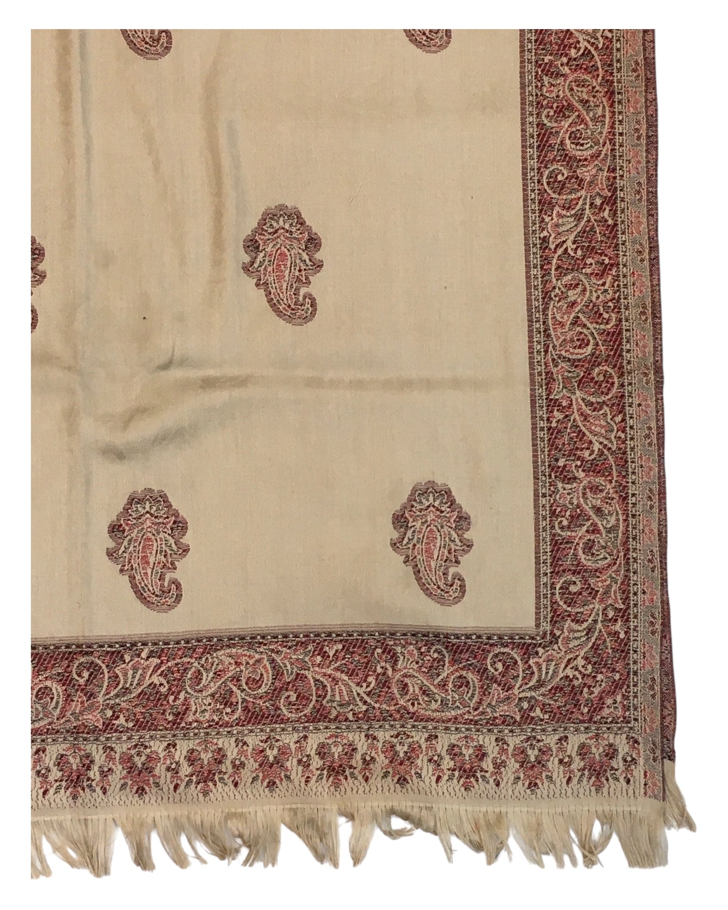 Beige - Soft Art Wool Handloom Woven Shawl - 11C24 NTC2413 BGE2