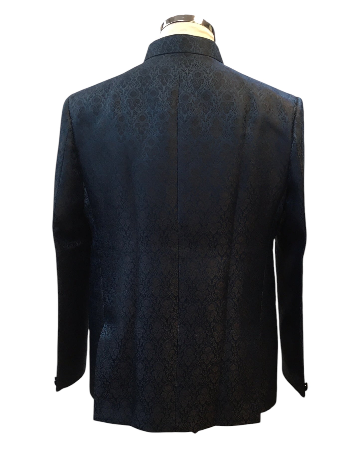 Teal / Rama - PREMIUM Slim Fit Mens Self Brocade BandhGala / Prince / Chinese Collar Jacket - Fantastic Fit - CS2501 01TA25
