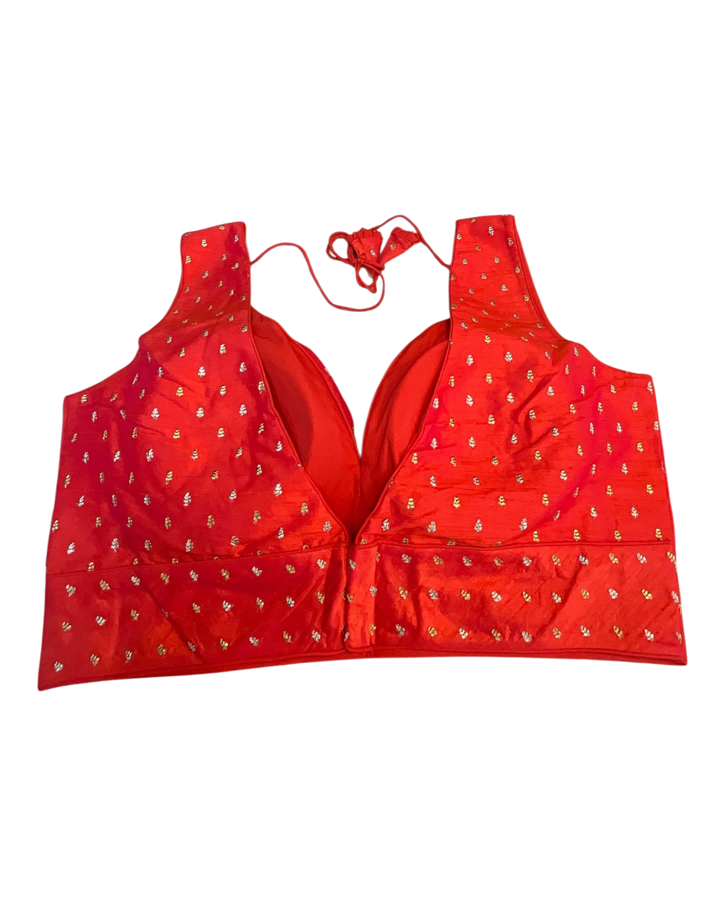 40" / UK 14 - Coral Pink - Silky Designer Saree blouse with cups, Sleeveless - UK Stock - Quick Delivery - RNK - R717 KV
