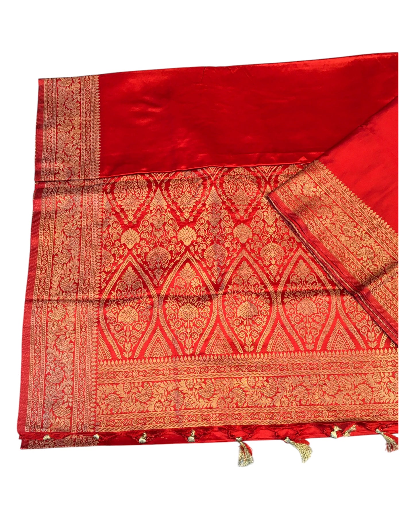 Red - Traditional Handloom Banarasi Sari / Saree - with Blouse Piece - SN2403 11VC24