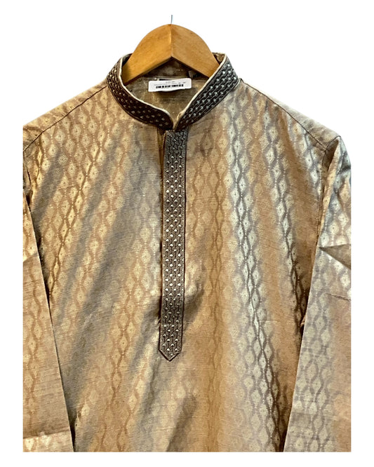 Rose Gold / Light Brown - Fantastic Mens Indian Kurta set - UK Stock - Weddings / Walimas , Sangeet, Diwali, Eid, Mehndi / Henna - NAD25702 KA