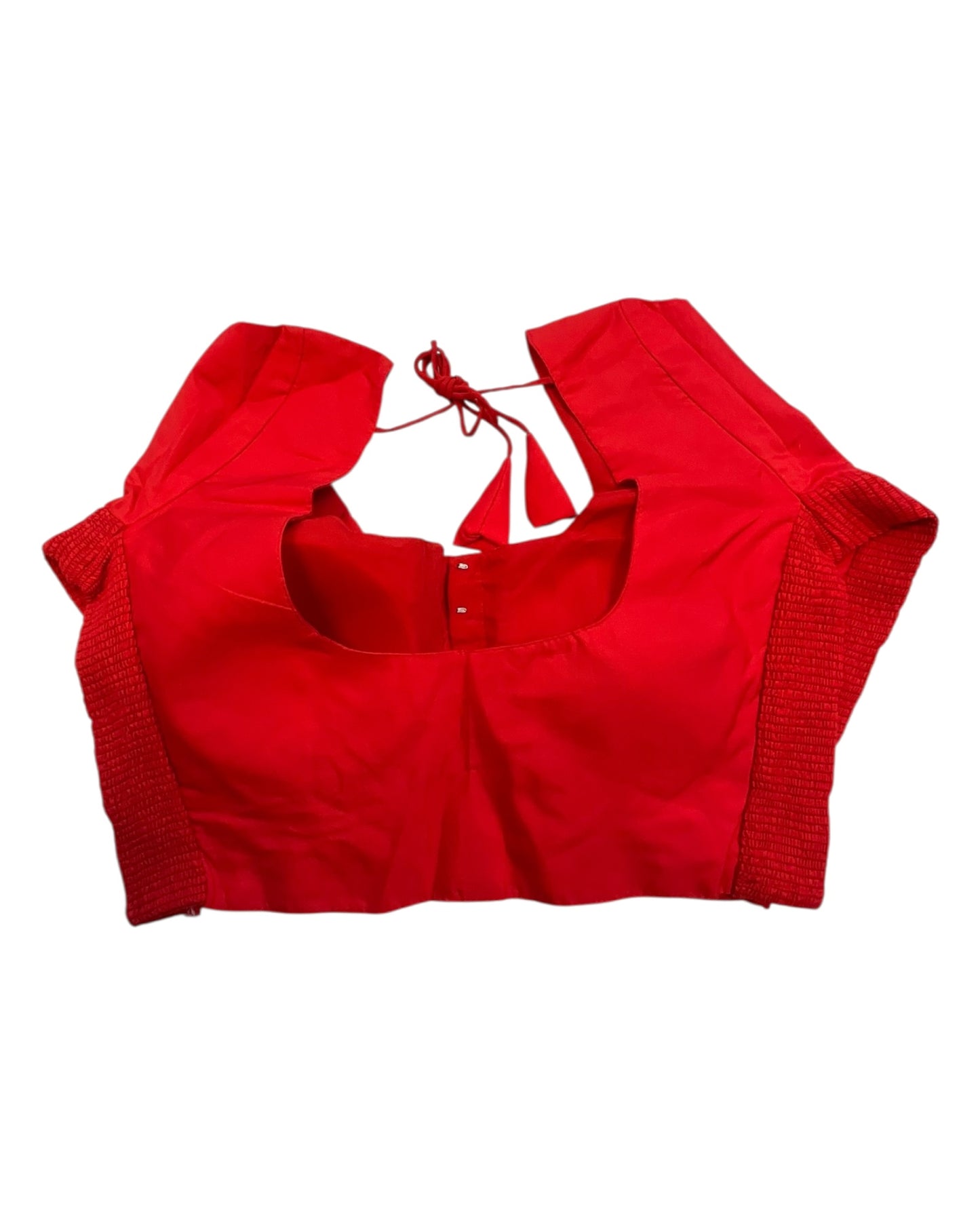 Red - HYBRID Silky Saree blouse - With Elastic on both side for Great fit - Size 36",38", 40" S M L - VAM1216 Ap